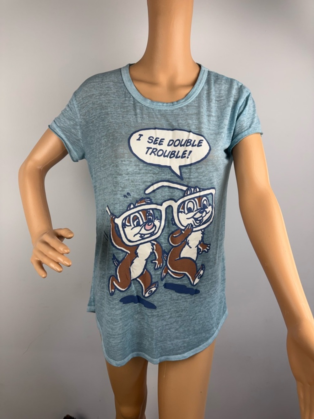 Disney Womens Small Chip and Dale Sleep Shirt Short Sleeve T-shirt